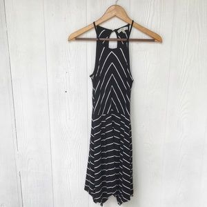 Love, Fire Dress in Black with White Stripes XS